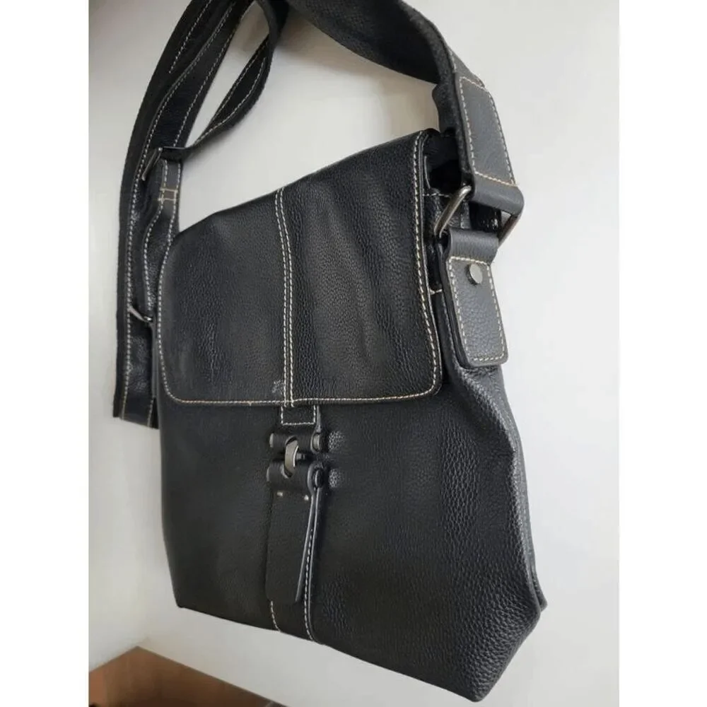 Men's Genuine Leather Messenger Shoulder Tablet Bag